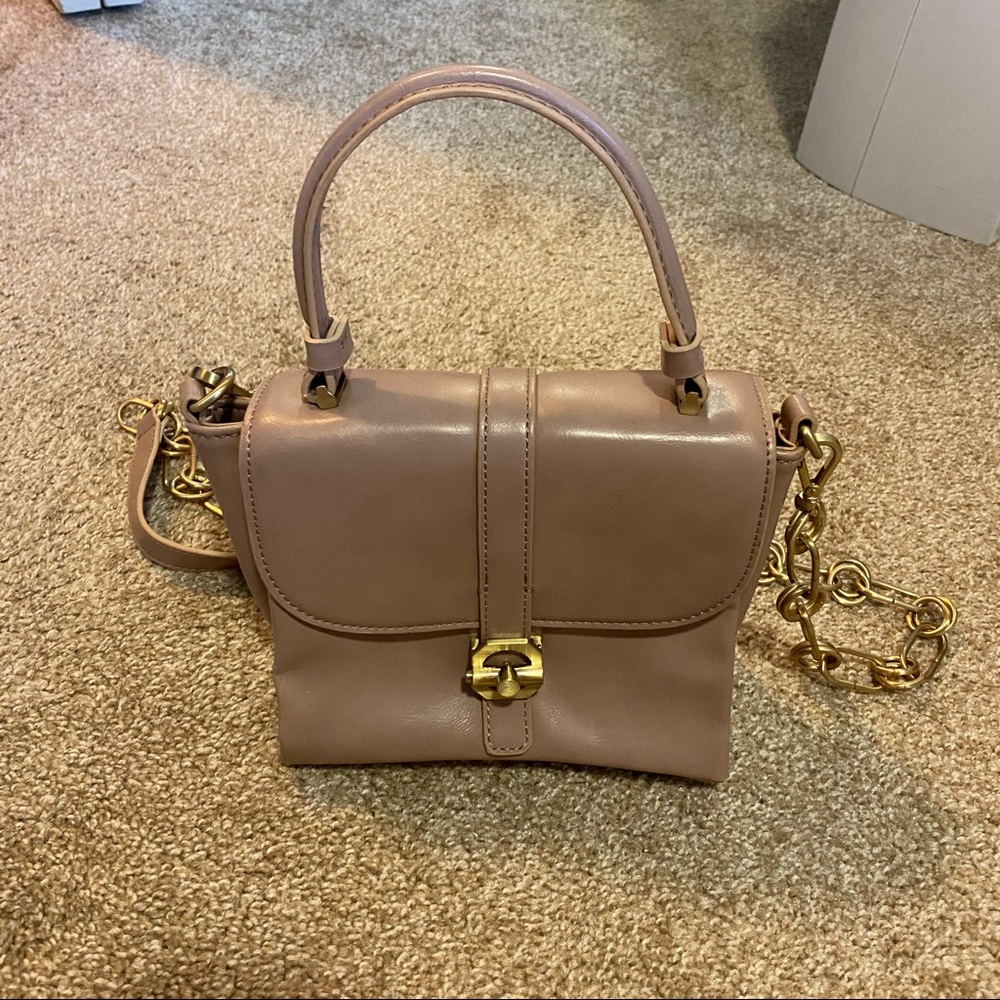 Zara Crossbody Bag Beige/Pink Brass